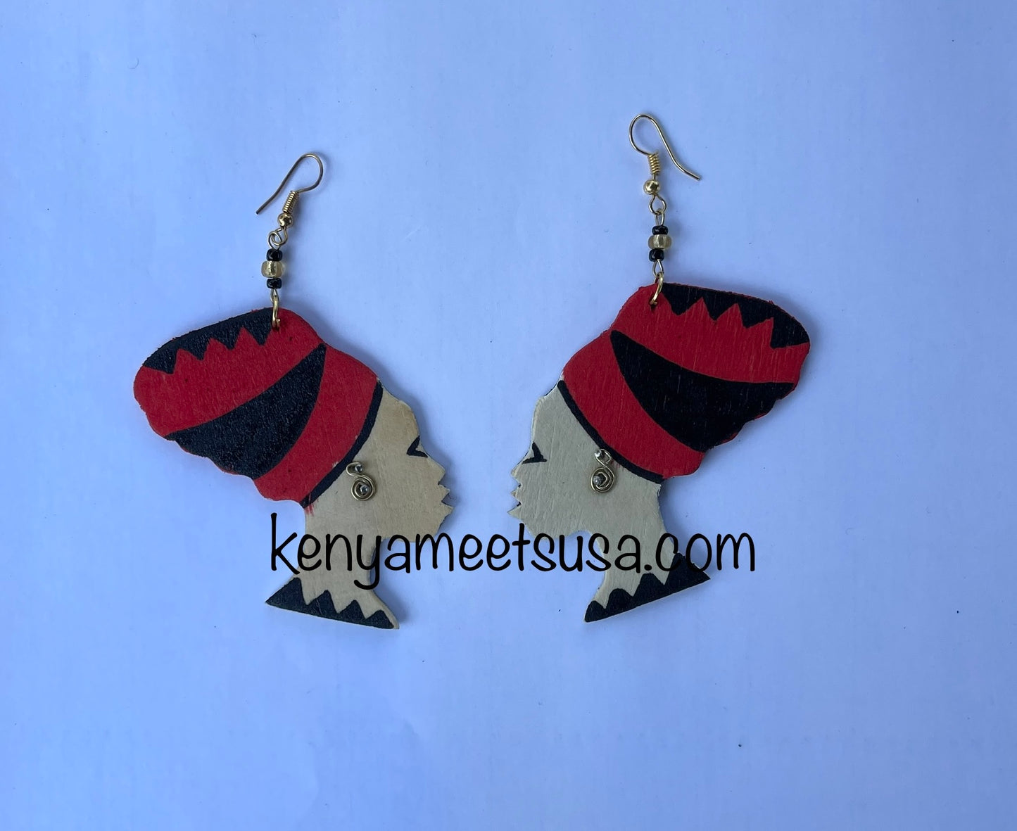 African Queen Wooden Earrings