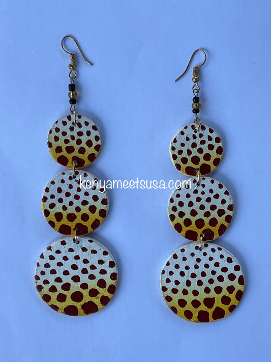 African Linked Circles Wooden Dangles