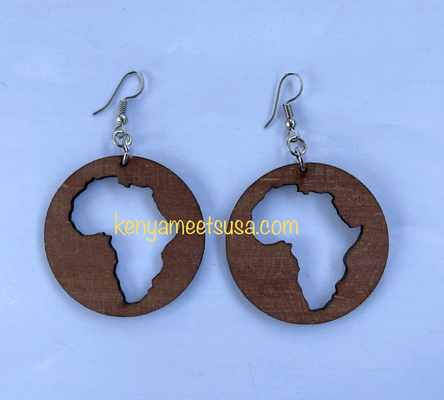 Small Map of Africa Wooden Earrings