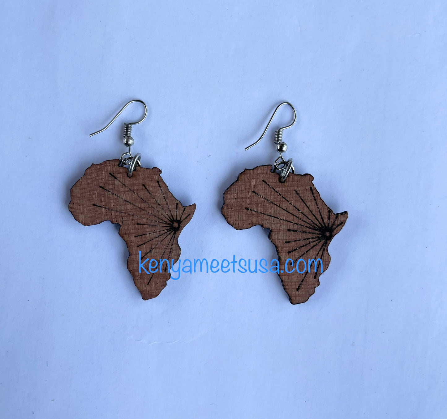 Small Map of Africa Wooden Earrings