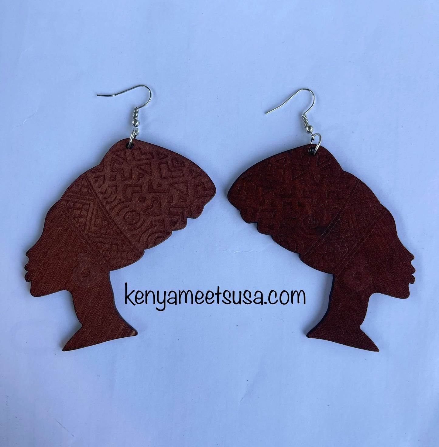 African Queen Wooden Earrings