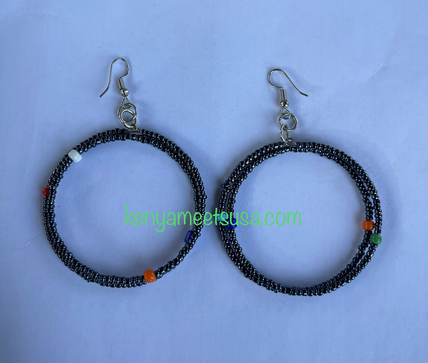 Hollow Round Beaded  Earrings