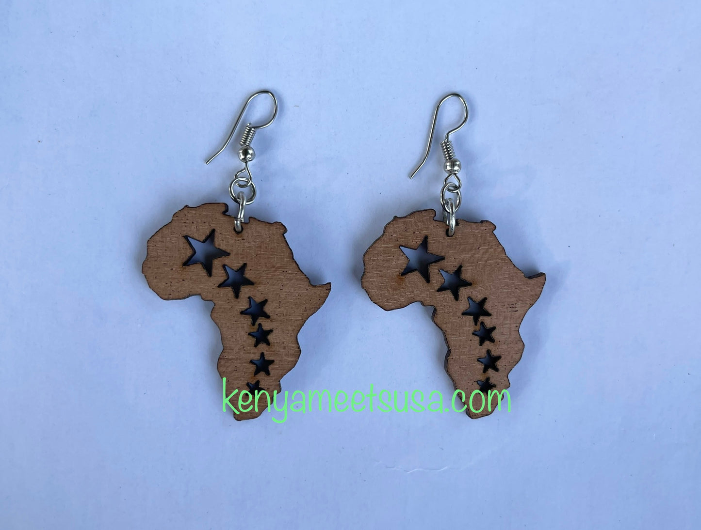 Small Map of Africa Wooden Earrings