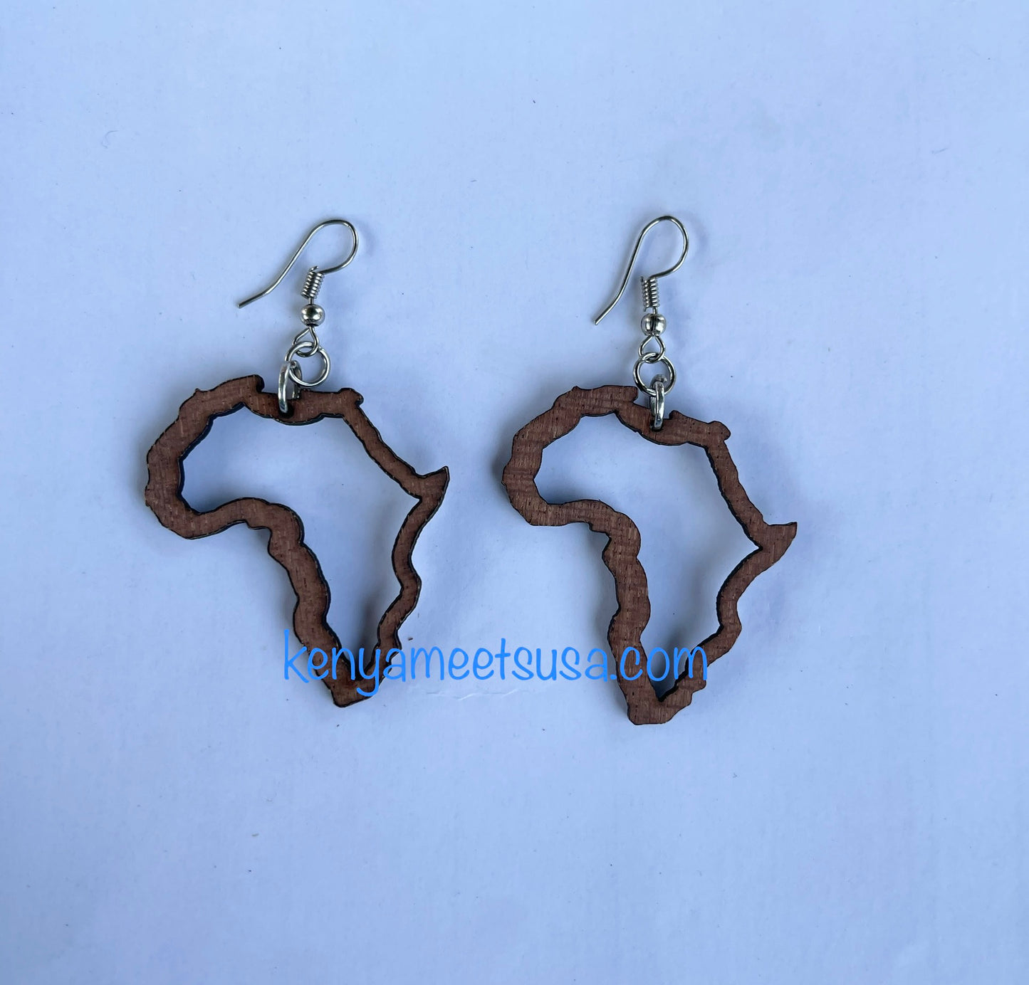 Small Map of Africa Wooden Earrings