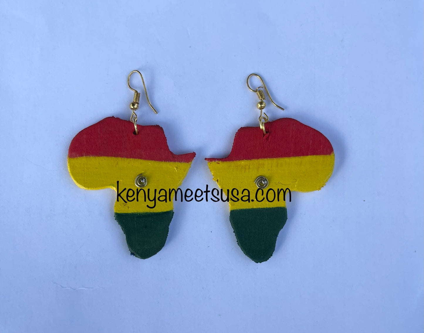 Small Map of Africa Wooden Earrings