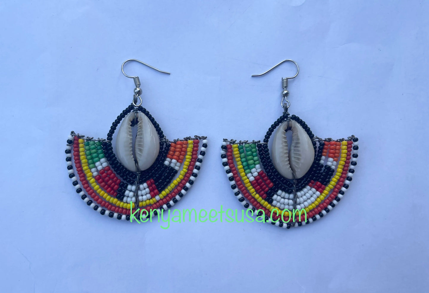 Beaded Semi-Circle Hoops