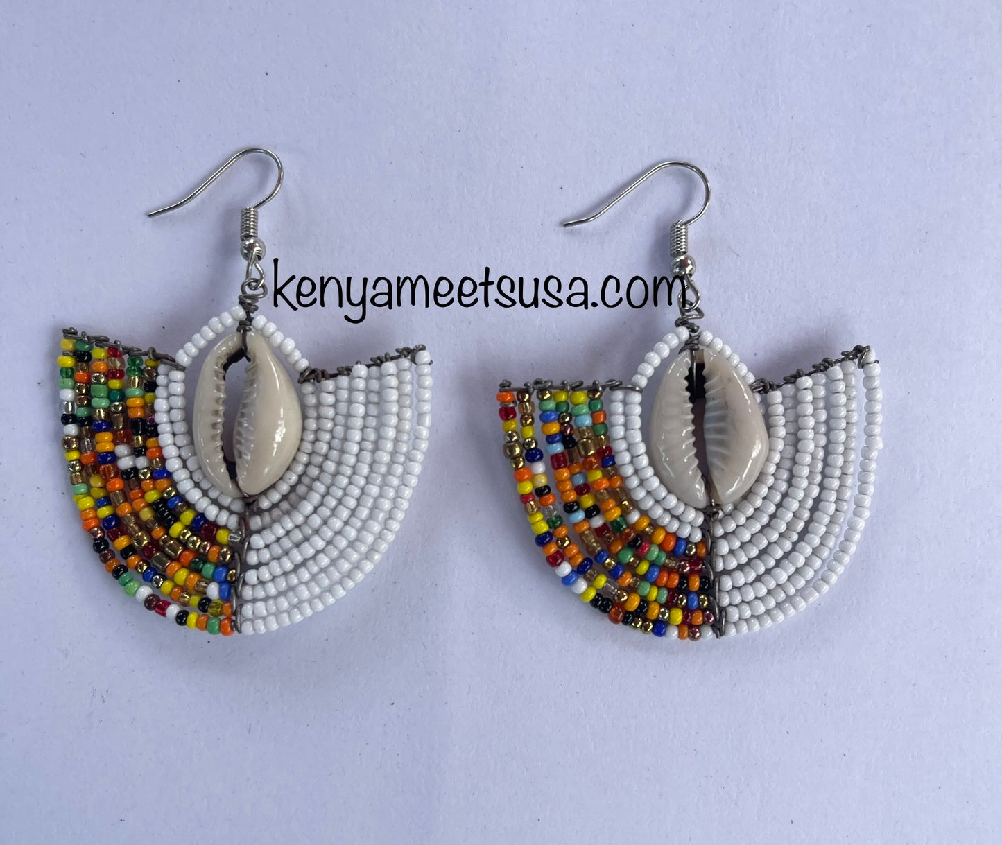 Beaded Semi-Circle Hoops