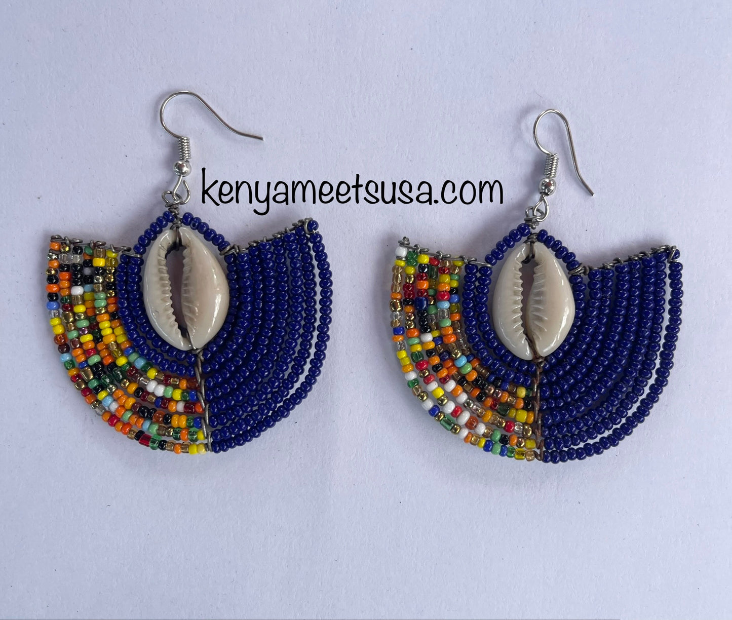 Beaded Semi-Circle Hoops